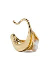 Ryenn's Eyes X Quentin Jones Freshwater Pearl Folded Hoop Earrings In Gold