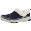Ryka Awaken Womens Suede Faux Fur Slip-on Sneakers In Blue