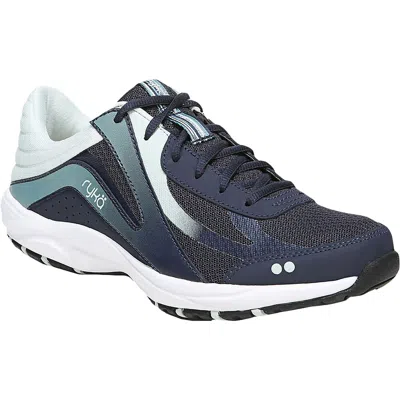 Ryka Dash Pro Womens Leather Fitness Walking Shoes In Blue