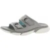 Ryka Devotion Slide Womens Comfort Slip On Flat Sandals In Gray