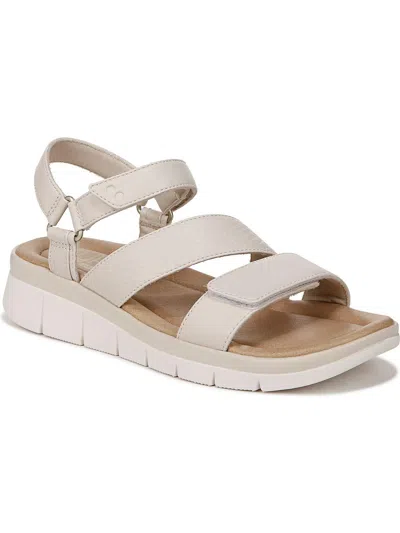 Ryka Elite Womens Faux Leather Strappy Sandals In Beige Faux Leather