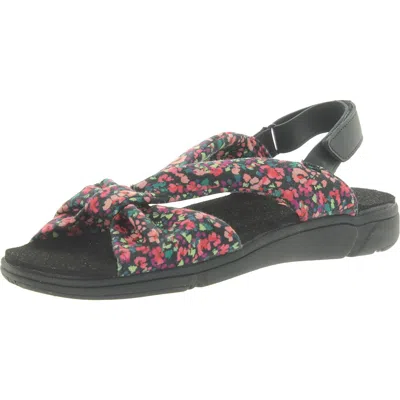 Ryka Floral Womens Floral Hook & Loop Slide Sandals In Black