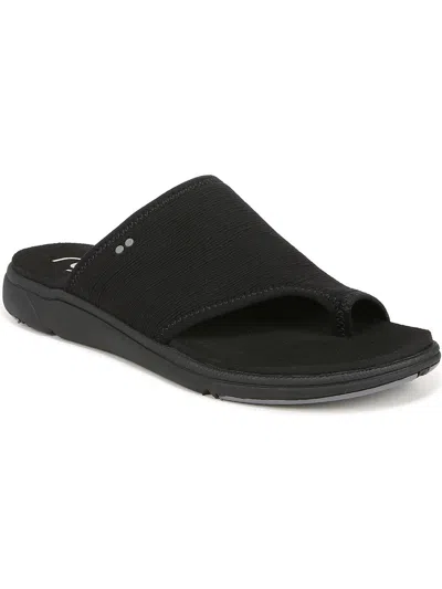 Ryka Margo Slide Womens Knit Comfort Insole Slide Sandals In Black Mesh Fabric