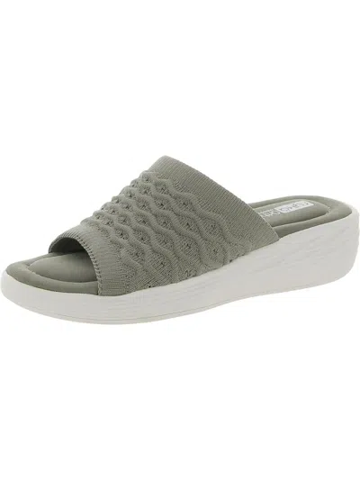 Ryka Nanette Womens Memory Foam Breathable Slide Sandals In Grey