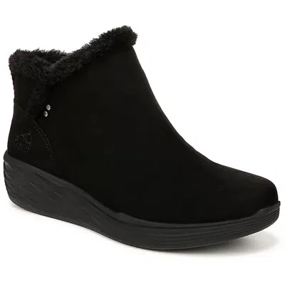 Ryka Nimbus Womens Faux Fur Lined Manmade Shearling Boots In Black Fabric
