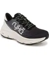 Ryka Premium Women's Devotion X Max Plus Lace Up Walking Sneakers In Black Mesh Fabric