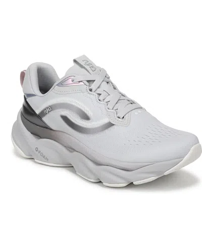 Ryka Premium Women's Elevate Lx Walking Lace-up Sneakers In Vapor Gray Mesh