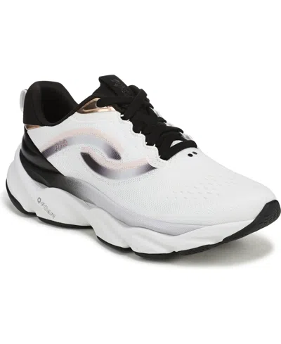 Ryka Premium Women's Elevate Lx Walking Lace-up Sneakers In White,black Mesh