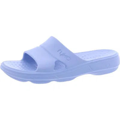 Ryka Restore Slide Womens Slip On Open Toe Pool Slides In Multi