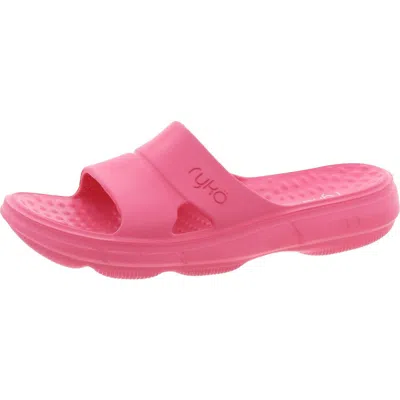 RYKA RESTORE WOMENS SLIP ON FLAT POOL SLIDES