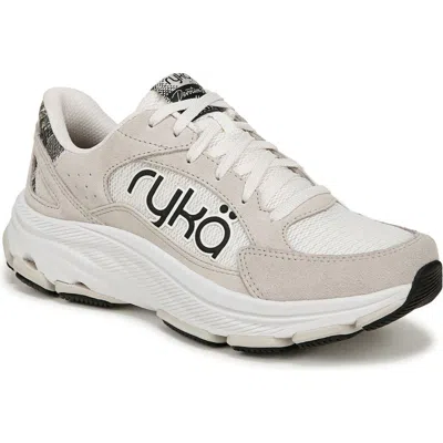 Ryka Women's Devotion X Max Classic Walking Sneakers In Snowline Taupe Mesh,suede,faux Leather