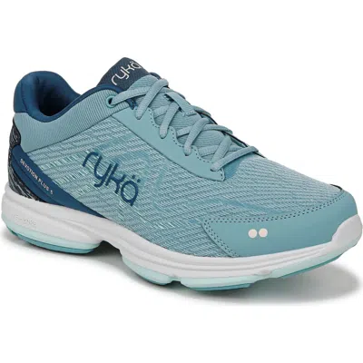 Ryka Women's Devotion Plus 5 Walking Sneakers In Nile Blue Mesh,faux Leather