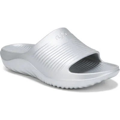 Ryka Rykä Echo Recovery Slide Sandal In Silver