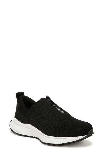 Ryka Women's Jumpstart-zip Slip On Trainers In Black Engineered Knit