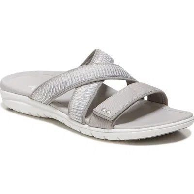Ryka Sage Womens Slip On Casual Slide Sandals In Gray