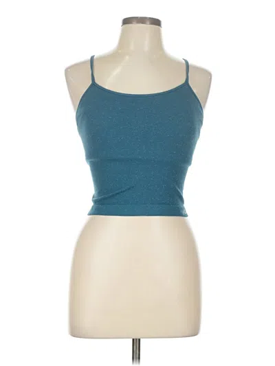Pre-owned Ryka Tank Top Teal Halter Neckline Tops In Blue