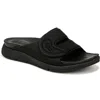 Ryka Tao Recovery Womens Satin Lightweight Slide Sandals In Black