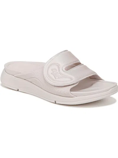 Ryka Tao Recovery Womens Satin Lightweight Slide Sandals In Sand Beige Fabric