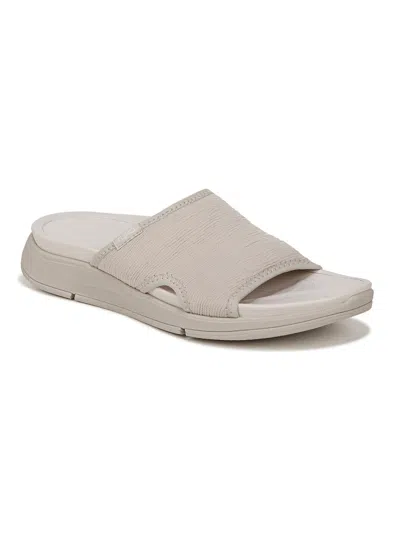 Ryka Transcend Womens Slip-on Casual Slide Sandals In Soft Taupe Knit Fabric