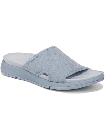 Ryka Transcend Womens Slip-on Casual Slide Sandals In Dusty Blue Knit Fabric