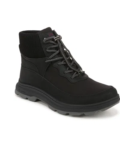 Ryka Brae 2 Womens Fax Leather Cold Weather Winter & Snow Boots In Black Faux Leather,fabric