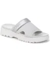 Ryka Women's Brilliant Sport Slide Sandals In Oyster Grey Mesh Fabric