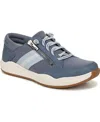 Ryka Women's Carefree-zip Slip On Court Sneakers In Flintstone Blue Fabric,faux Leather