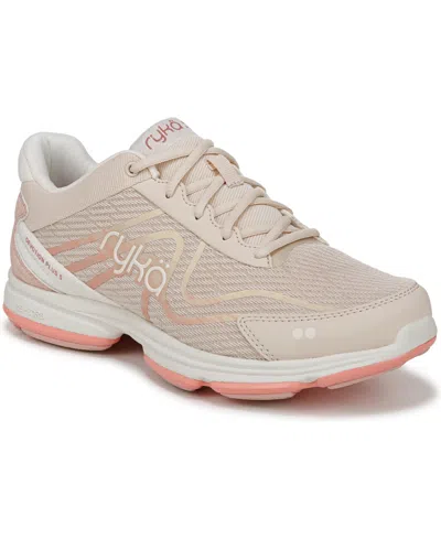 Ryka Women's Devotion Plus 5 Walking Sneakers In Tapioca Beige Mesh,faux Leather