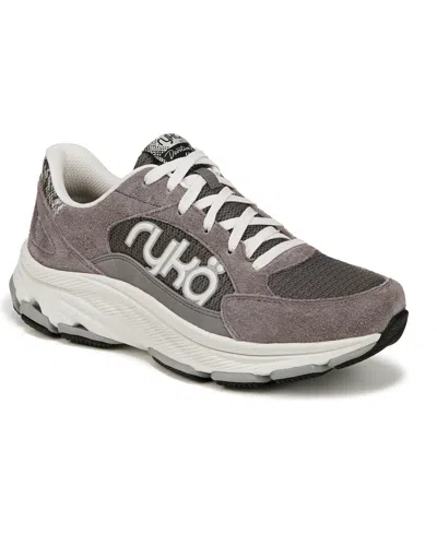 Ryka Women's Devotion X Max Classic Walking Sneakers In Sky Grey Mesh,suede,faux Leather