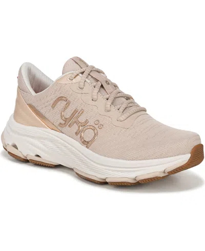 Ryka Women's Devotion X Max Rs Walking Sneakers In Beige Metallic Mesh Fabric