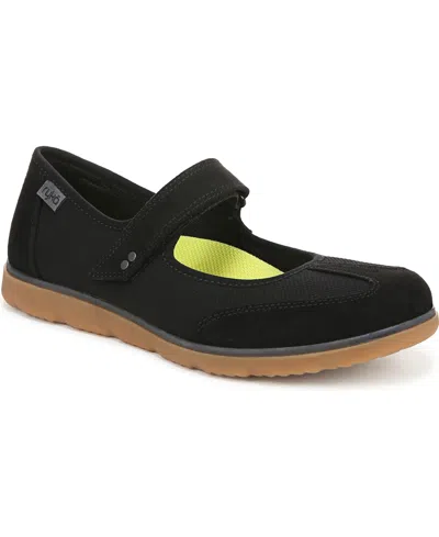 Ryka Women's Effortless Mary Jane Closed Round Toe Flats In Black Microfiber Fabric