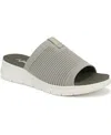 Ryka Women's Epic Slide Wedge Sandals In Abbey Green Knit Fabric