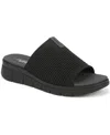 Ryka Women's Epic Slide Wedge Sandals In Black Knit Fabric