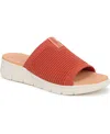Ryka Women's Epic Slide Wedge Sandals In Orange Paprika Knit Fabric