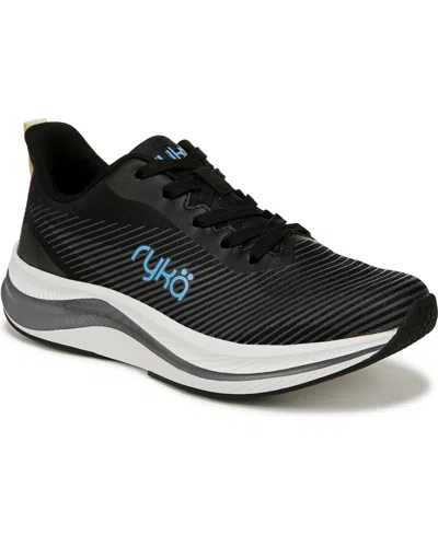Ryka Women's Genuine Walking Sneakers In Black Fabric