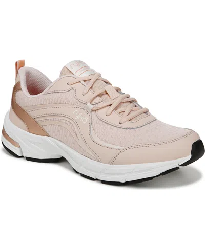 Ryka Women's Imagine Walking Lace Up Sneakers In Blush Beige Mesh,leather