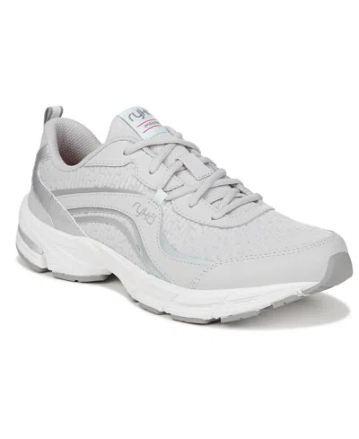 Ryka Women's Imagine Walking Lace Up Sneakers In Grey,silver Mesh,leather