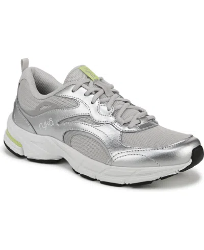 Ryka Women's Integrity Walking Sneakers In Silver Mesh,leather
