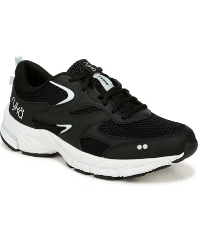 Ryka Women's Invoke Lace Up Walking Sneakers In Black Mesh,leather