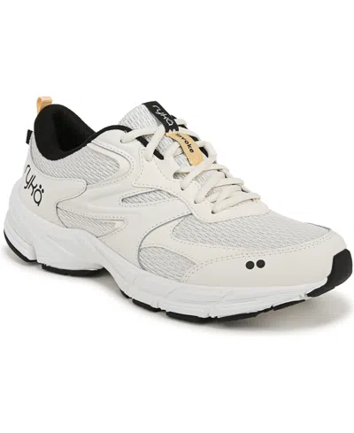 Ryka Invoke Womens Gym Fitness Running & Training Shoes In Gardenia White Mesh,leather