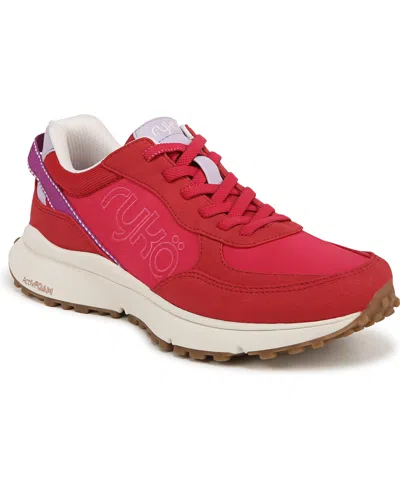 Ryka Women's Jog On Slip On Bungee Sneakers In Salsa Red Fabric,faux Suede