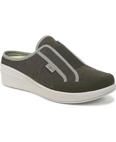 Ryka Women's Lounge Washable Slip On Mules In Green