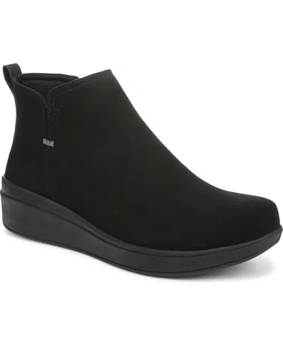 Ryka Women's Lovely Water Repellent Wedge Ankle Booties In Black