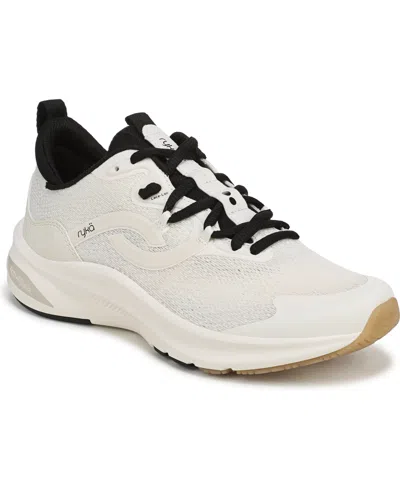 Ryka Women's Never Quit 2 Lace Up Training Sneakers In White,black Mesh