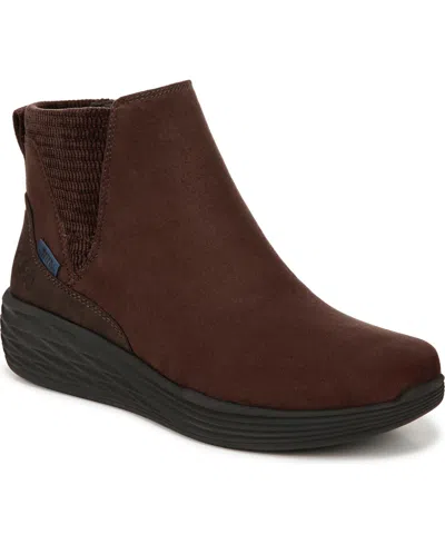 Ryka Women's Noelle Next Water Resistant Wedge Ankle Boots In Java Brown Microfiber