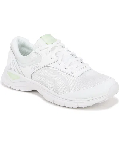 Ryka Women's Relay Training Sneakers In Brilliant White Mesh,leather