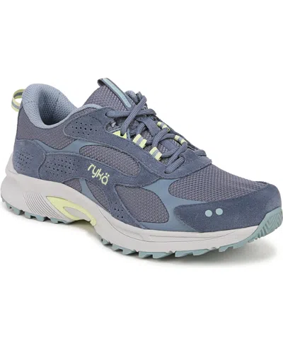 Ryka Sky Stride Womens Suede Workout Running & Training Shoes In Flintstone Blue Mesh,suede