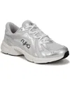 Ryka Women's Skylift Lace Up Walking Sneakers In Quick Silver Mesh,leather,faux Leather