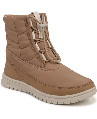 Ryka Women's Solace Water Resistant Cold Weather Booties In Walnut Brown Fabric,faux Leather-polyure