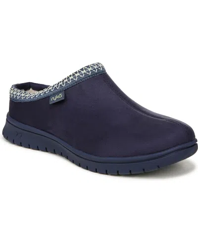 Ryka Women's Stellar Slip On Clogs In Academy Blue Microfiber Fabric